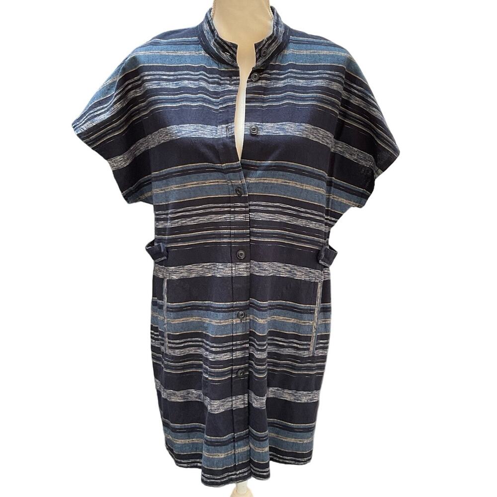 Pendleton River Vest Button Up With Pockets Women's Size Small Blue Stripe